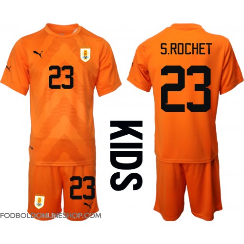 Uruguay Sergio Rochet #23 Målmand Udebane Trøje Børn VM 2022 Kortærmet (+ Korte bukser)